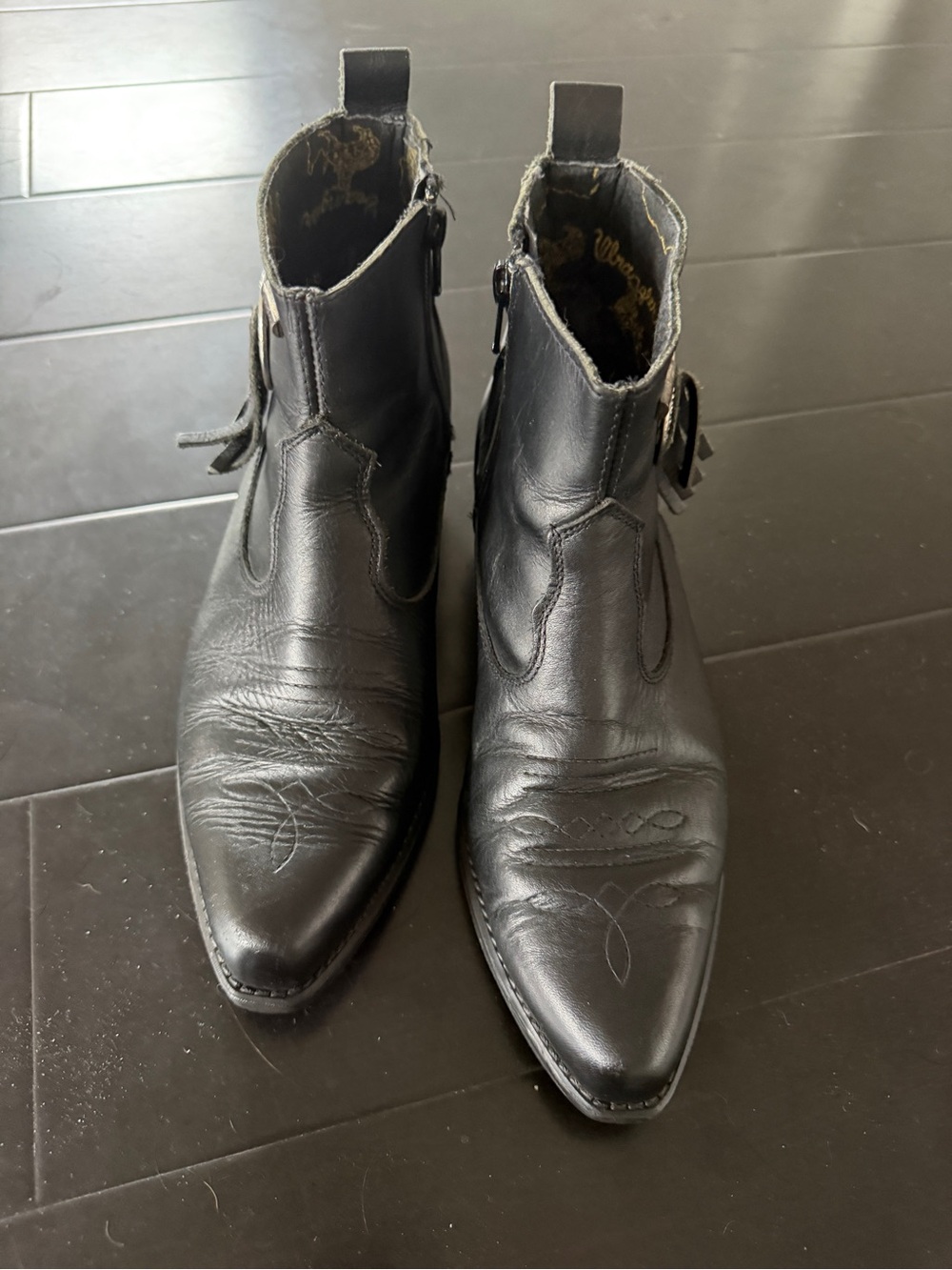 Wrangler Black Leather Women's Ankle Booties